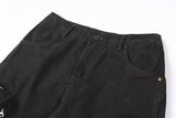 DAXUEN black cargo pants with embroidered flag and metal studs