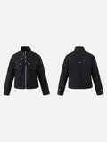 DAXUEN black cropped jacket with buckled straps
