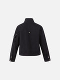 DAXUEN black cropped jacket with buckled straps