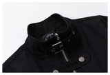 DAXUEN black cropped jacket with buckled straps