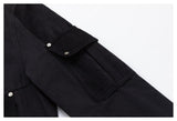 DAXUEN black cropped jacket with buckled straps