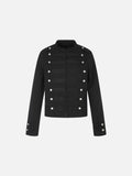 Black Cropped Military Design Jacket