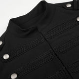 Black Cropped Military Design Jacket