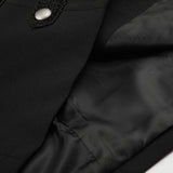 Black Cropped Military Design Jacket