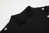 Black Cropped Military Design Jacket