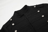 Black Cropped Military Design Jacket
