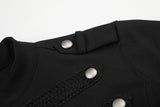 Black Cropped Military Design Jacket
