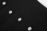 Black Cropped Military Design Jacket