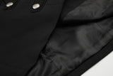 Black Cropped Military Design Jacket