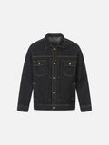 Black Denim Jacket with Gold Detailing