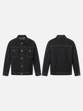 DAXUEN black denim jacket with gold detailing