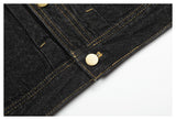 DAXUEN black denim jacket with gold detailing