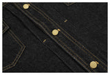 DAXUEN black denim jacket with gold detailing