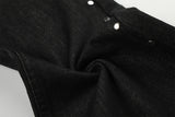DAXUEN black wide-leg jeans with stud embellishments and star patches