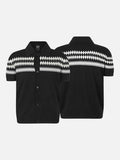 DAXUEN Black diamond jacquard short-sleeved polo shirt
