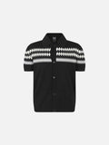 DAXUEN Black diamond jacquard short-sleeved polo shirt