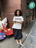 DAXUEN White short-sleeved graphic ringer t-shirt — model photo