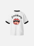 DAXUEN White short-sleeved graphic ringer t-shirt