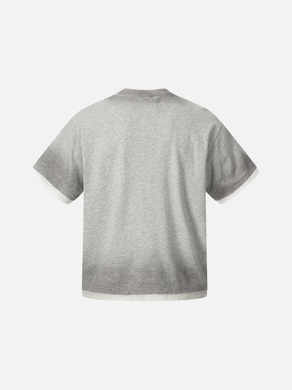 DAXUEN Grey marl short-sleeved t-shirt with graphic print
