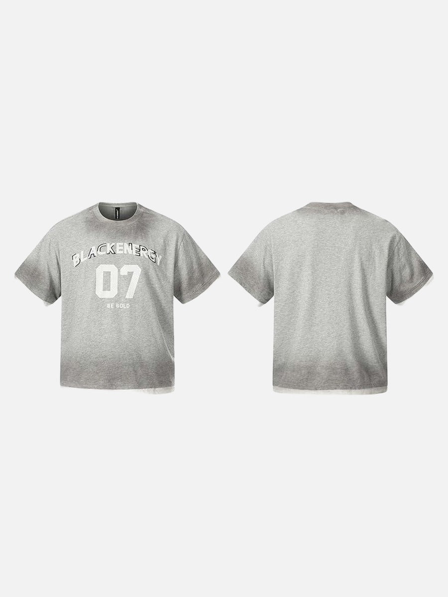 DAXUEN Grey marl short-sleeved t-shirt with graphic print