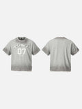 DAXUEN Grey marl short-sleeved t-shirt with graphic print