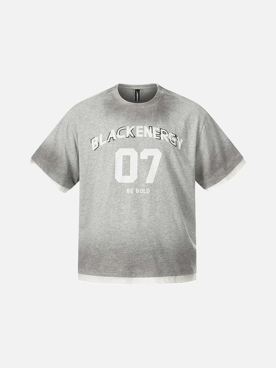 DAXUEN Grey marl short-sleeved t-shirt with graphic print