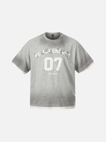 DAXUEN Grey marl short-sleeved t-shirt with graphic print
