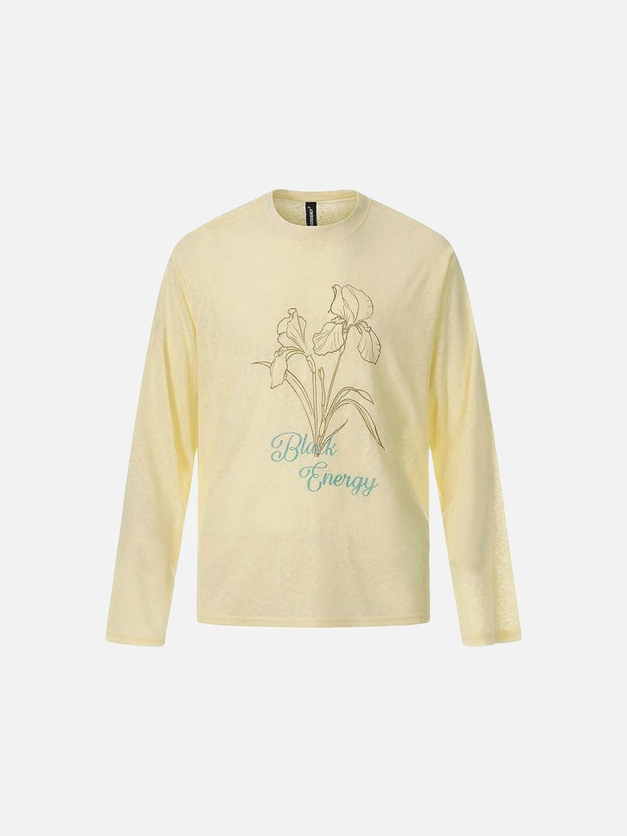 DAXUEN Black Energy Iris Long Sleeve T-Shirt