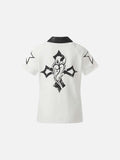 DAXUEN Short sleeve polo shirt with bold text and graphic