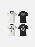 DAXUEN Short sleeve polo shirt with bold text and graphic