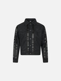 DAXUEN black faux leather jacket with embossed buttons