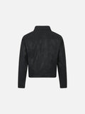 DAXUEN black faux leather jacket with embossed buttons