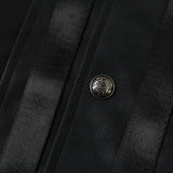 DAXUEN black faux leather jacket with embossed buttons