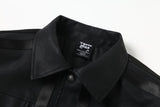 DAXUEN black faux leather jacket with embossed buttons