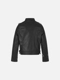 Black Faux Leather Motorcycle Jacket