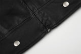 Black Faux Leather Motorcycle Jacket