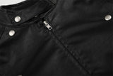 Black Faux Leather Motorcycle Jacket