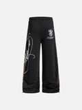 DAXUEN black leopard print wide-leg sweatpants