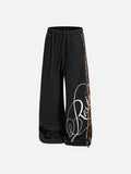 DAXUEN black leopard print wide-leg sweatpants
