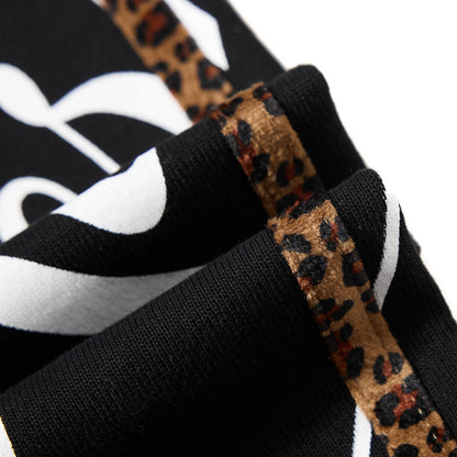 DAXUEN black leopard print wide-leg sweatpants