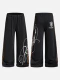 DAXUEN black leopard print wide-leg sweatpants