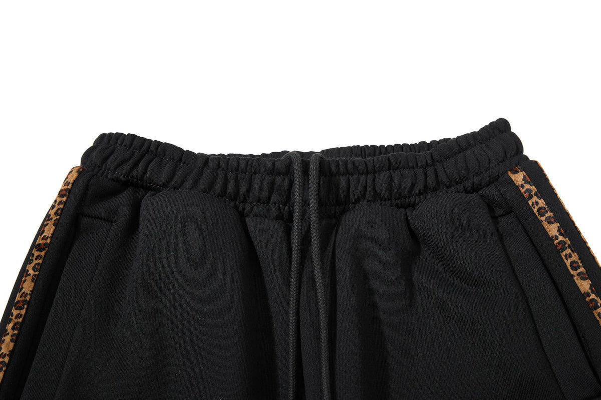 DAXUEN black leopard print wide-leg sweatpants