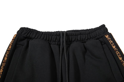 DAXUEN black leopard print wide-leg sweatpants