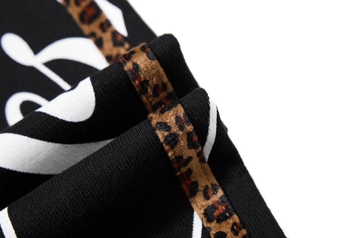 DAXUEN black leopard print wide-leg sweatpants