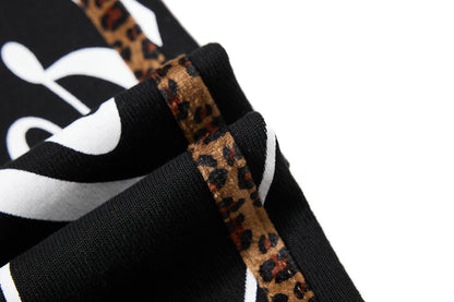 DAXUEN black leopard print wide-leg sweatpants