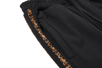 DAXUEN black leopard print wide-leg sweatpants