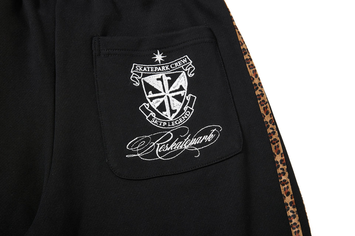 DAXUEN black leopard print wide-leg sweatpants