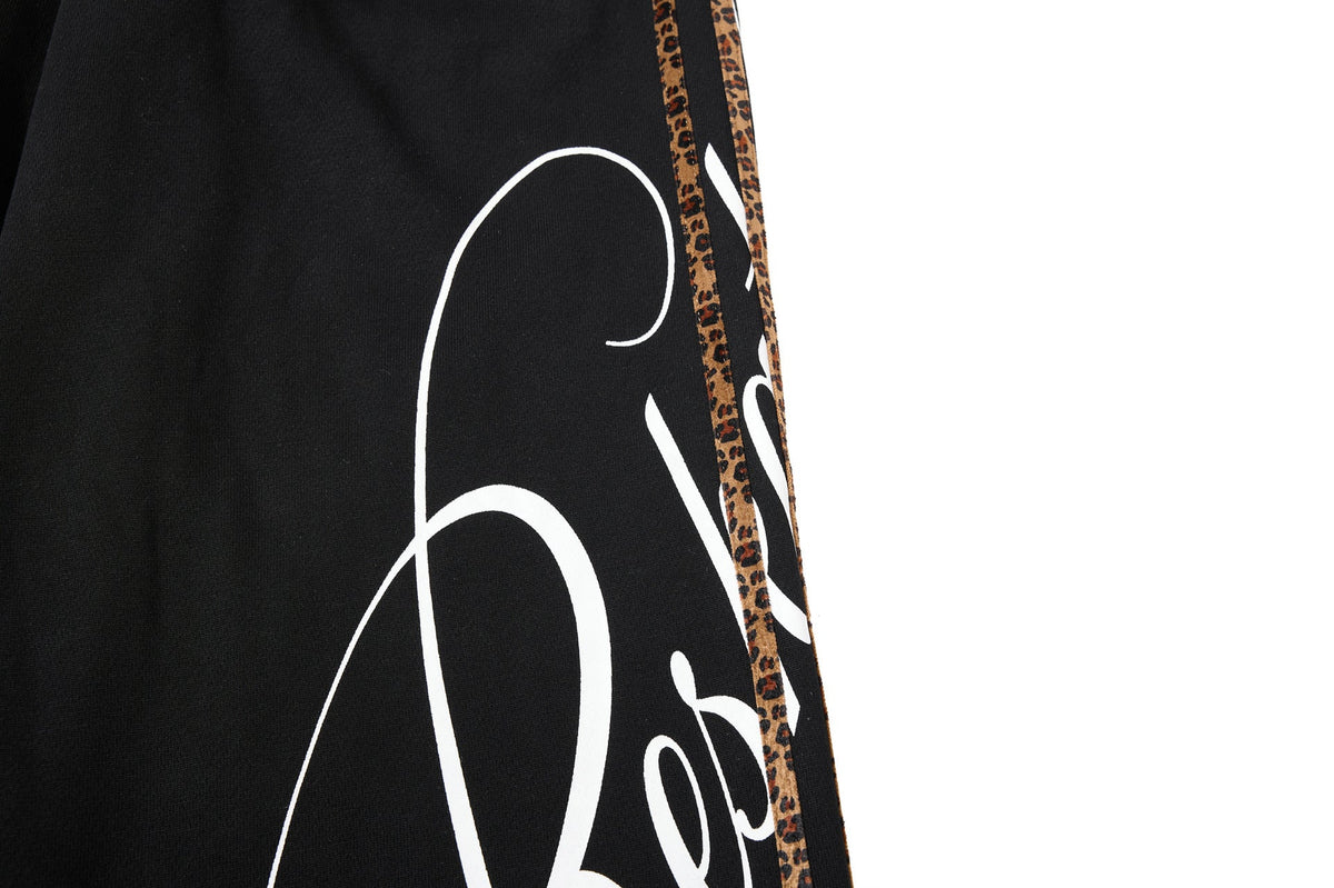 DAXUEN black leopard print wide-leg sweatpants