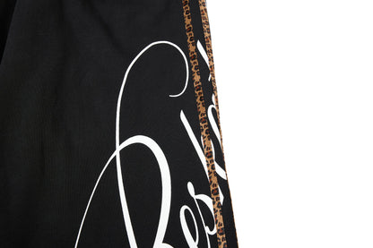 DAXUEN black leopard print wide-leg sweatpants