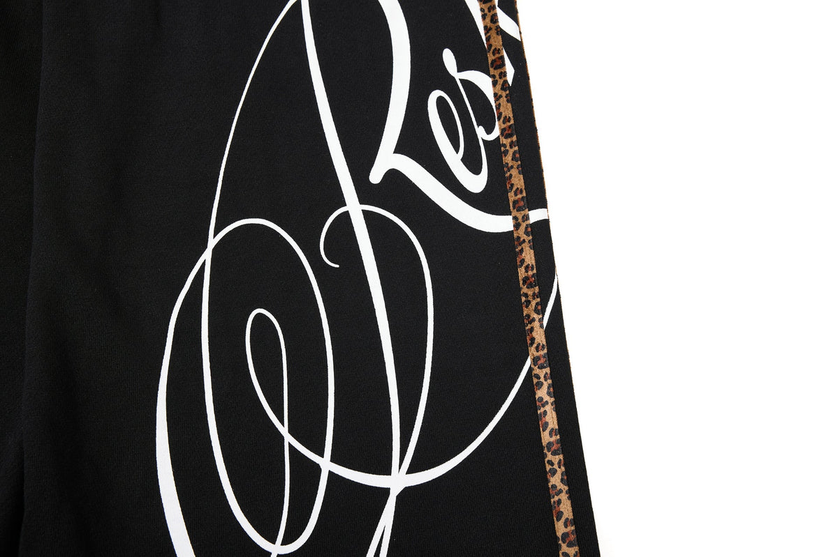 DAXUEN black leopard print wide-leg sweatpants